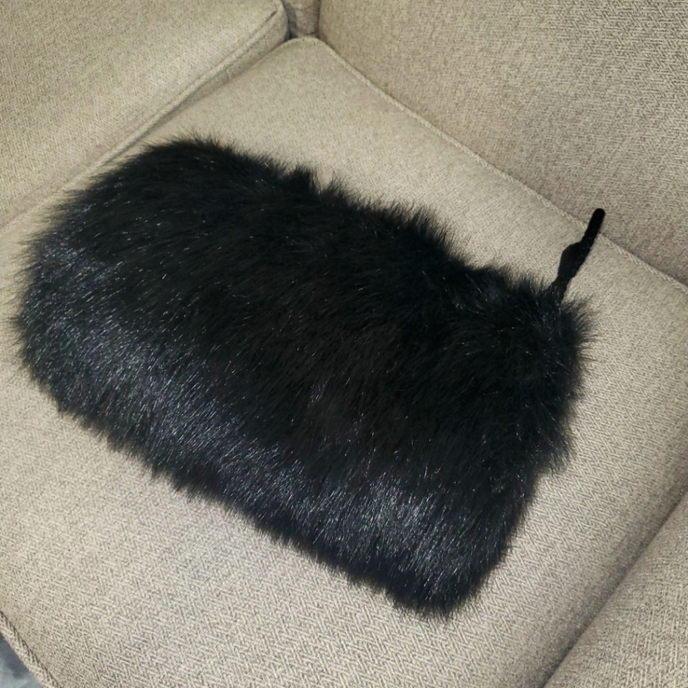 vintage fur hand warmer muff